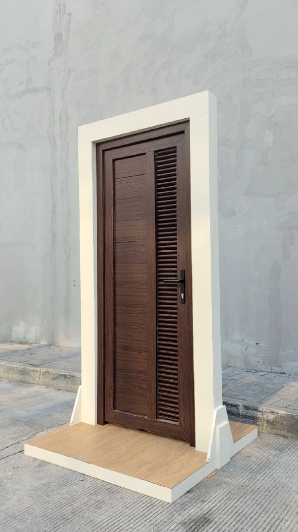 Pintu Ekonom Panel Jalusi (coklat) - gambar 1