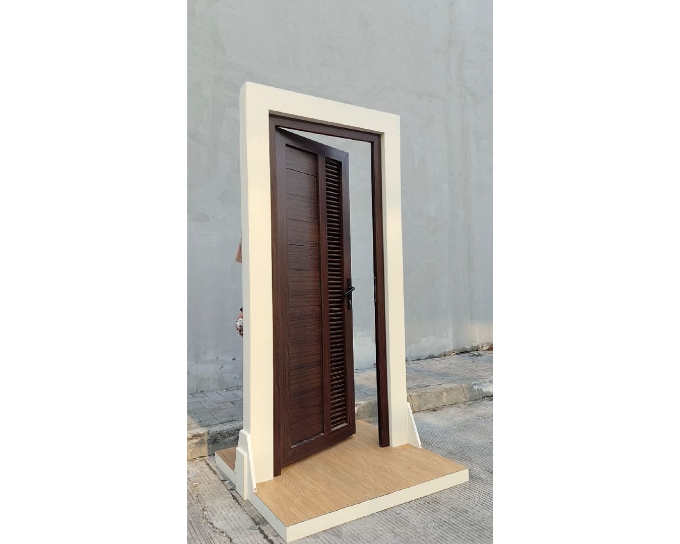Pintu Dark Oakwood 1/2 Panel Jalusi - gambar 3