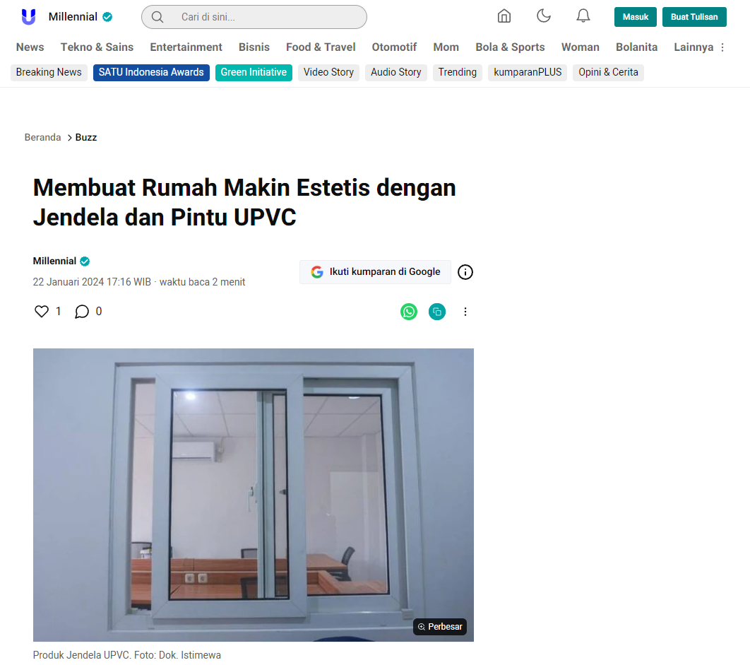 Membuat Rumah Makin Estetis dengan Jendela dan Pintu UPVC