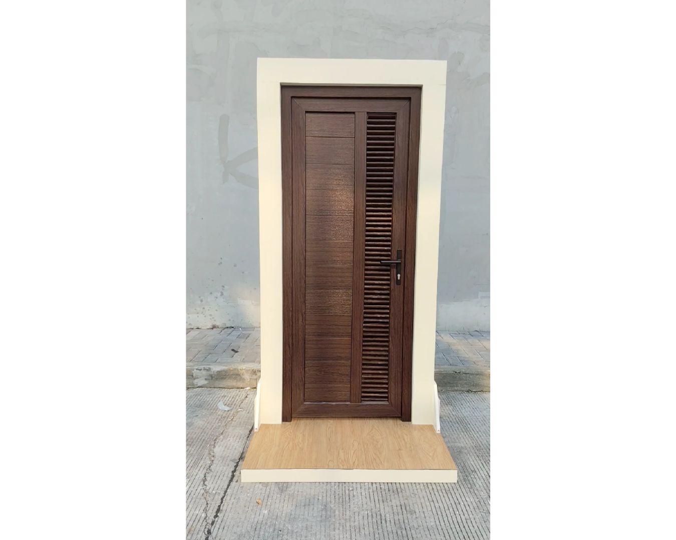 Pintu Dark Oakwood 1/2 Panel Jalusi - gambar 2